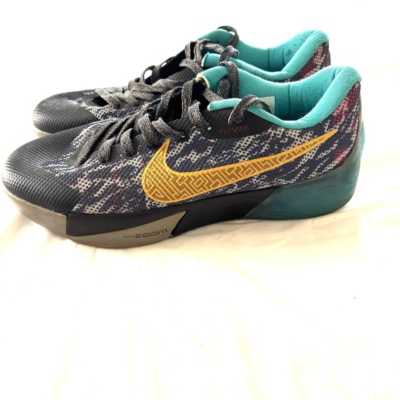 Nike Sneakers KD Trey 5 II China Black with Teal and Gold Accents SZ 8 Worn 1X - Picture 13 of 13
